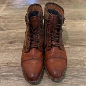 Men's Brown Leather Lace-Up Boots
